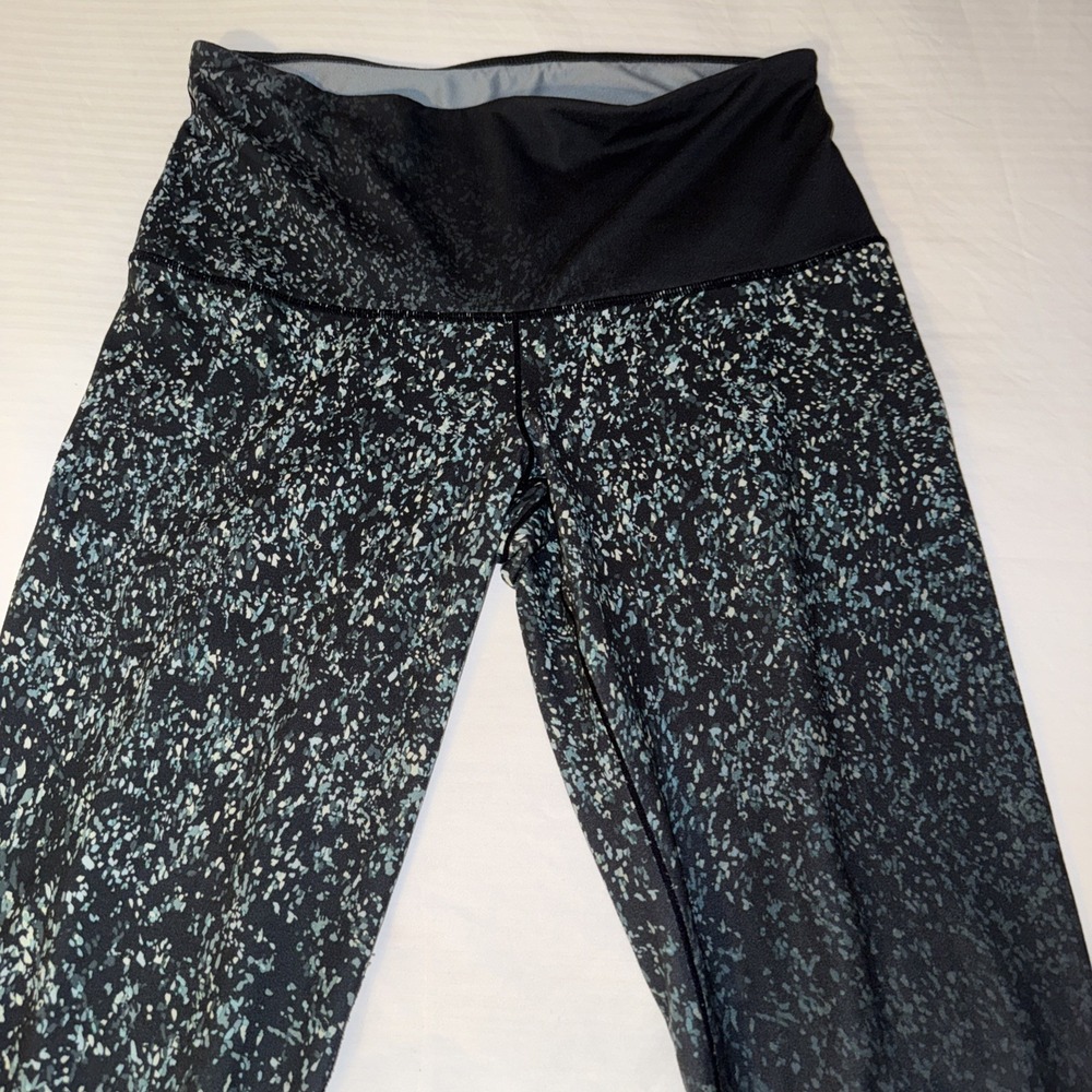 Prana Women's Medium Leggings Teal Green‎ Blue Shard Pattern Soft